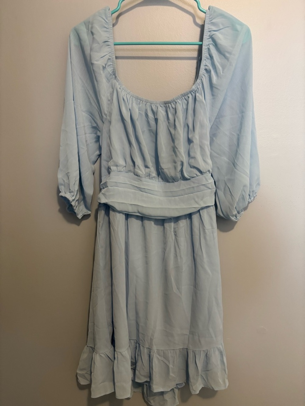 Light Blue Women’s Open Back Midi Dress